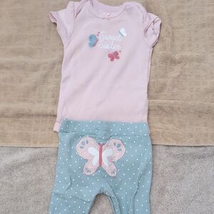 Carter's Pink and Green Sweet Sister Set